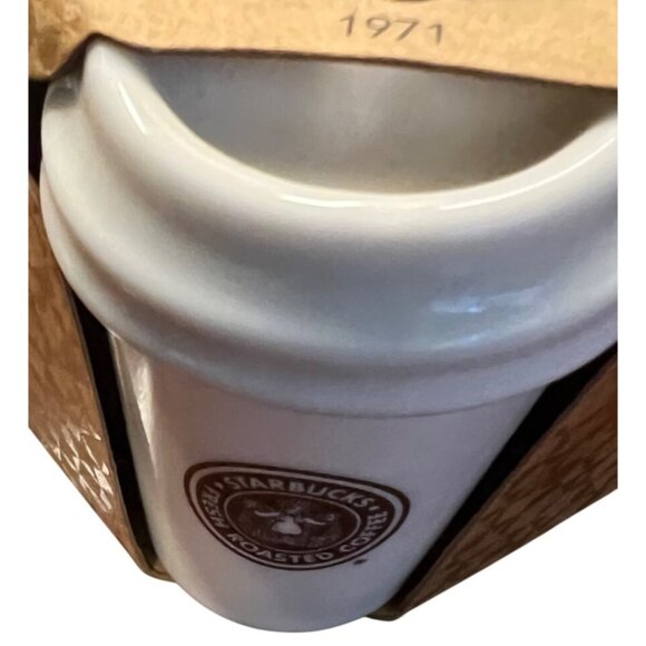 Starbucks Holiday Ceramic Ornament Set of 4 Christmas Coffee To Go Tumblers Coll - Picture 13 of 16